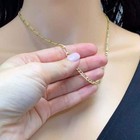 Kids 18k Gold Over Silver 3 5mm Diamond-cut Pave Figaro Chain  solid Links  16 -