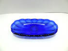 Anchor Hocking Cobalt Blue Fountainware Flat Banana Split Dish 8 1 4  Scallop