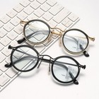 Vintage Round Photochromic Sunglasses Turn-blue Multifocal Reading Glasses
