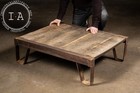 Antique Industrial Wood And Cast Iron Pallet Coffee Table