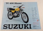 Suzuki Ts 100 Hauncho    Tc 100 Blazer  Motorcycle Advertising Factory Brochure 