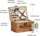 Large Wicker Picnic Basket For 2 People  Cups  Cutlery And Basket