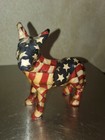 Vintage Lavie Patriotic Donkey Burro American Flag Patchwork Ceramic Figure Usa