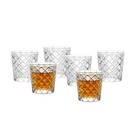 Diamond Cut Shot Glass Set Of 6 3oz Durable Crystal Clear Party Glasses New