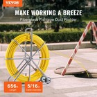 Vevor Fish Tape Puller Fiberglass 656 Ft 5 16 In Wire Cable Running Duct Rodder