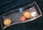   rare  vintage Mid Century Modern Geometric Shape glass Serving Tray  6  X 15  