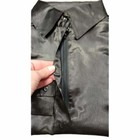 70085purp Rhe Poly Satin Show Shirt W concealed Zippered faux Button Placket New