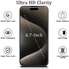 2pcs For Apple Iphone 15 Pro Max Tempered Glass Screen Protector Anti Scratch