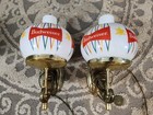 2 Vintage Budweiser Beer Light Up Wall Mount Sconces Anheuser Busch Sign - Read 