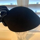 Vintage Mr  John Black Wool Ribbon Oversized Bow Hat Fancy Derby Church Dressy