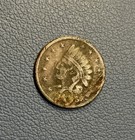 1863 Patriotic Civil War Token - Not One Cent Wreath Reverse - Dark Patina