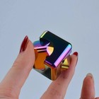 Fidget Spinner Cube Edc Toy Metallic Cube Stress Anxiety Relief For Adult