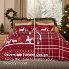 Bedsure Christmas Quilt Bedding - Red King Size Reversible Quilt With Snow And