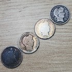  lot Of 4  Seated Liberty   Barber Vintage Dimes - 90  Silver - Mixed Dates R4cc