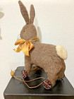 Vintage Primitive 13    Easter Bunny Rabbit Candy Container Pull Toy