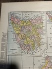 1900 Map New Zealand Queensland 1 11x14 5   antique Full Color 124yr Old Atlas-map