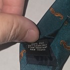 The Tie Bar 100  Silk Hand Woven Men s Tie Teal orange Mustache Novelty Pattern