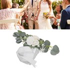 Wedding Chair Flower White Wedding Chair Back Decoration Artificial Flowers