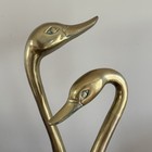 Vintage Pair Of Large Brass Swans Birds Mid Century Hollywood Regency Decor
