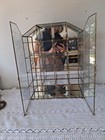 Pristine Vintage Brass   Glass Table Top Curio Cabinet Large 18 5    Mirrored 