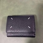 Maison Margiela 4-stitch Embossed Leather Tri-fold Wallet Compact Black Boxed