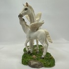 Vintage Mare   Foal Pegasus Winged Horse Figurine Mythical Animals - Resin