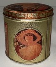 Bristol Ware Coca-cola Round Tin Vintage 1992 Gold 3 75  H 3 75  D