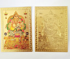 Mini Card Image Kubera Kuber Hindu God Gold Plated Carved Wealth Devotion Carry