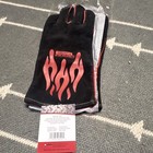 Lincoln Electric K2979-all Leather Welding Gloves Black red Flames Gauntlet Os