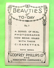1939 Godfrey Phillips Beauties Of Today 6th Series Tobacco Card  7 H  Haddon