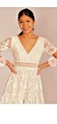 David s Bridal 3d Floral Lace V-neck Short Dress Size 10 In Soft White oyster Nw