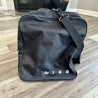 Vtg Xl Black Nike Duffle Overnight Training Travel Bag Pockets Carry On Euc