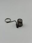 Vintage Filigree Silver Thimble With Chain Attached Ring