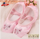 Ballet Dance Slipper Shoes Satin Soft Sole Sequins Embroidery Toddler Kids Girl