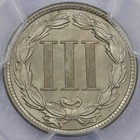 1882 Three Cent Nickel - Pcgs Ms 65