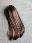 Truly Me 122 Wig A Brown Hair Highlights Bangs American Girl Doll Ooak Custom