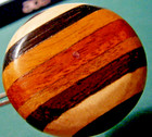Vtg Mc Button Rownd Modern Wooden Marquetry Art With  Metal Loop Shank 1 1 4 d
