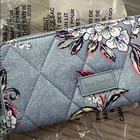 Vera Bradley Nwt Ultralight Rfid Accordion Blue Floral Wristlet Cherry Blossom