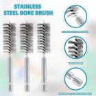 12 Pcs Stainless Steel Bore Brush Wire Brush 1 4  Shank For Power Drill Cleaning