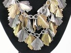 Gray Silver Gold Tone Cluster Necklace Earring Fashion Costume Jewelry Jxc8 New