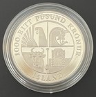 2000 Leif Ericson Iceland Proof 1000 Kronur Commemorative Silver Us Mint Ogp 
