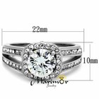 2 95 Ct Halo Round Cut Cz Stainless Steel Engagement Ring Band Women s Size 5-10