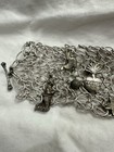 Antique Mexican Milagro Charm Bracelet Silver Tone Religious Folk Art Handmade