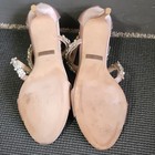 Badgley Mischka Blush Satin Embellished High Heel Bridal Shoes Size 7 5