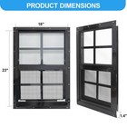 Neatiease 2 Pack Shed Windows Black Frame 18x 23 Flush Mount Small Window