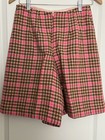 Vintage 1960s 100  Virgin Wool Shorts Pink Green High Waist 9    Inseam 29    Waist