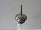 Elegant Clear Glass Bitters Bottle  Sterling Silver Cap