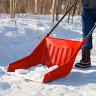 New Sleigh Shovel 24in Large High Capacity Poly Blade Ergonomic Handle Move Snow