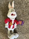 Vintage Bugs Bunny Santa Plush Looney Tunes 18    Nanco Christmas Poseable Ears