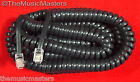 Black 25  Ft Telephone Handset Receiver 4p4c Coil Cable Curly Cord Wire Vwltw